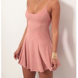 pink velvet dress
